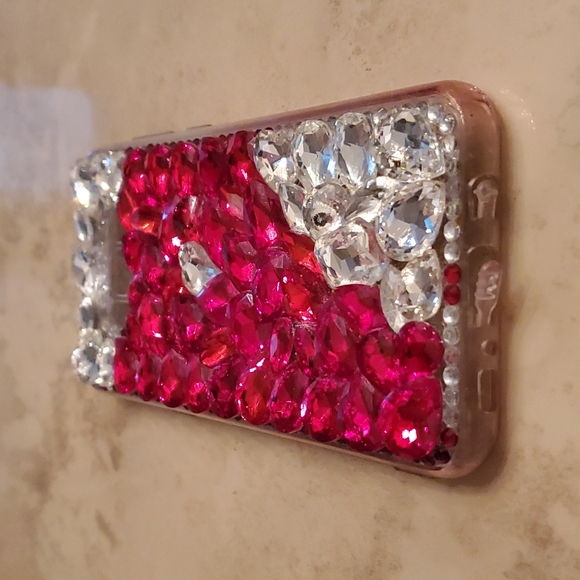 *Host Pick* Samsung Galaxy S8 Red & White Bling case - Picture 2 of 3